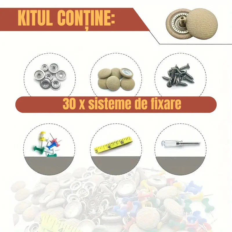 Set nituri pentru plafon auto- cleme de fixare tapițǎrie