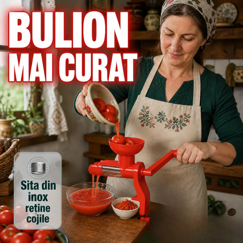 Masina manuala de tocat rosii, storcator bulion, rosu